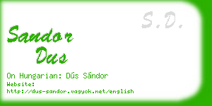sandor dus business card
